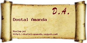 Dostal Amanda névjegykártya